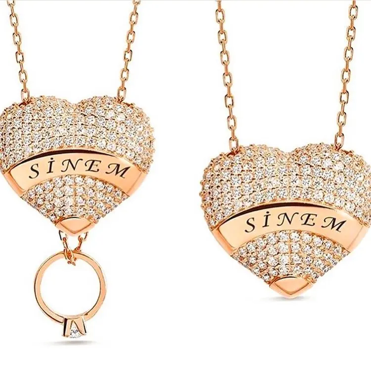 

Secret Love Heart Engagement New Is Silver Necklace
