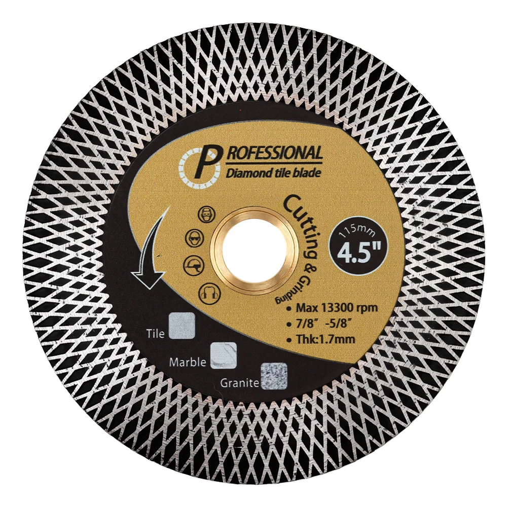 Пильный диск сегментного типа 115-125 мм Turbo Diamond Super Porcelain Tile Ceramic для резки гранита, мрамора и шлифования.