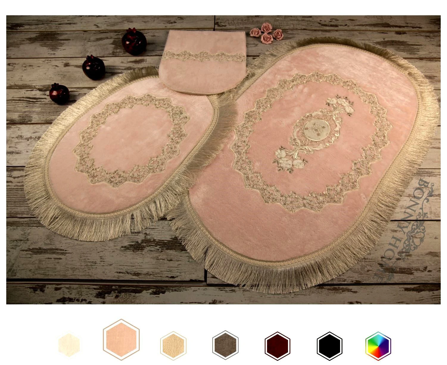 Offerte Bonny Home Esclusivo Set Di Cestini Per Biancheria Da 6 Pezzi Rosa E Set Di Tappetini Da Bagno Organizzatore Deposito Di Vestiti Sporchi E Tappeti Da Bagno