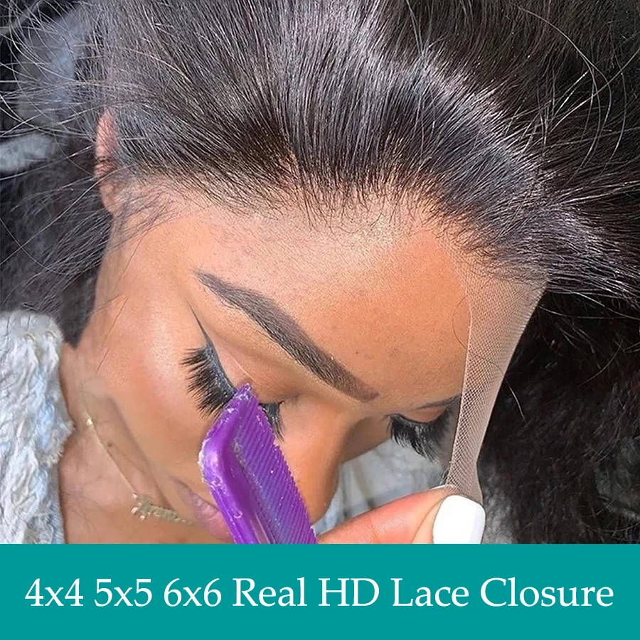 Invisible HD Lace Frontal Closure 5x5 6x6 Lace Closure Pre Plucked HD Transparent Lace Closure Body Wave Human Hair Melt Skins
