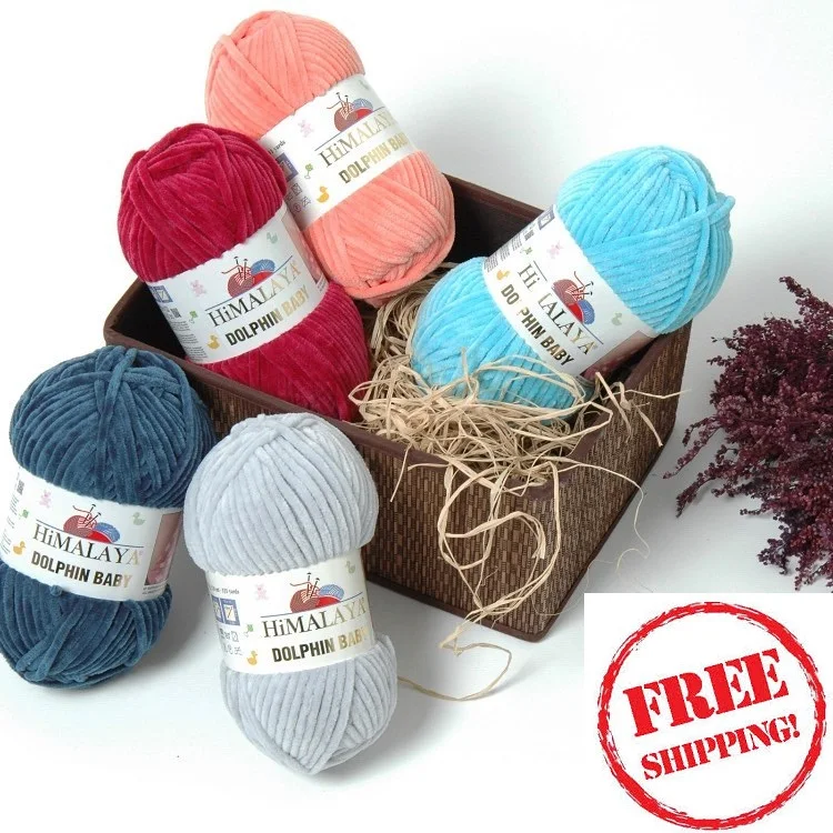 Himalaya Dolphin Baby 4x100g Вязальная пряжа для вязания крючком в виде дельфина 4 пары/шарики