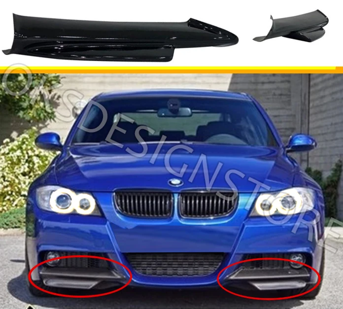 Сплиттер для переднего бампера BMW E90 M Tec 3 Series 2004 2005 2006 2007 2008 2009 (не LCI) глянцевый