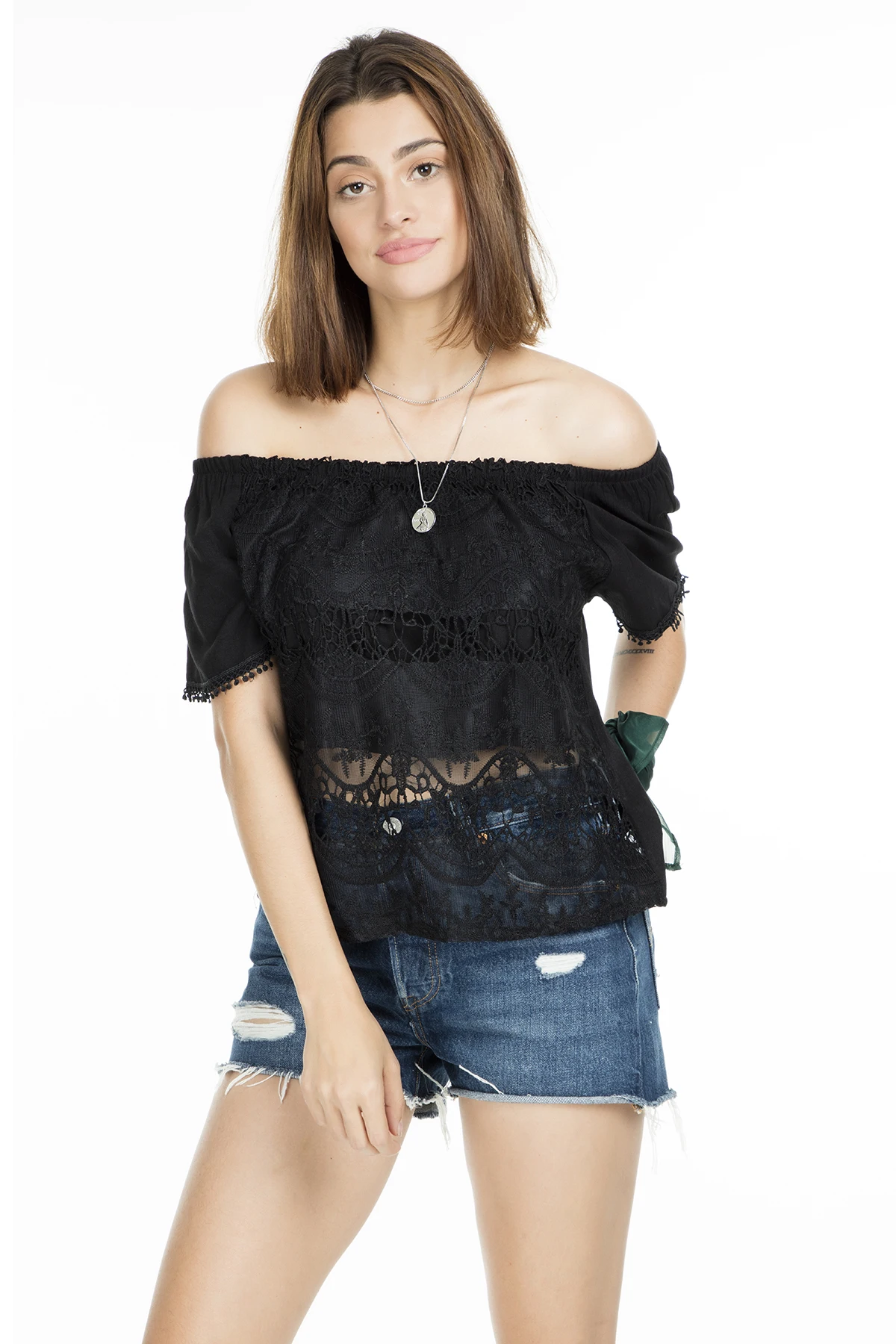 Женская блузка с воротником стойкой Lela Кармен 51919164|Блузки| |
