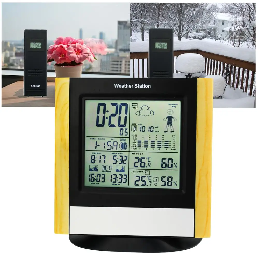 Метеостанция 2 беспроводной приемник RCC DCF (страны ЕС) WWVB (США и Канада) с 5