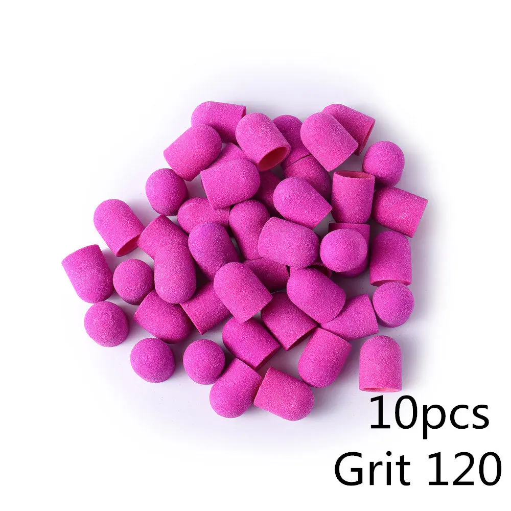 10pcs BNG 10/20 штук 13*19 шлифовальный блок Кепки для профессионального педикюра, инструмент для ухода за ногами фиолетового и зеленого цветов, шлифовальной ленты, Электрический Фрезер для ногтей искусство 80/120/180 - Цвет: 10pcs