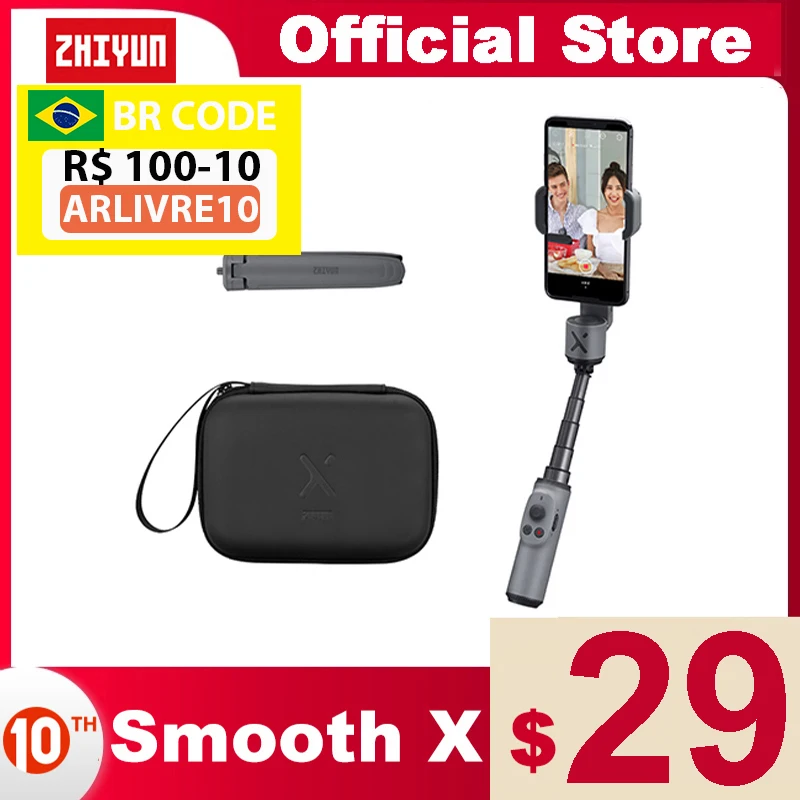 zhiyun official smooth x gimbal palo selfie stick phone monopod handheld stabilizer for smartphone iphone redmi huawei samsung free global shipping