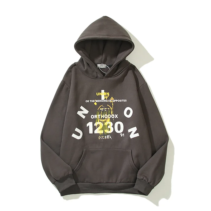 

2022 New Arrivals Trendy Hip Pop Casual Creative Letter Number Printing Loose Plush Warm Womens And Mens Pullover Hoodie