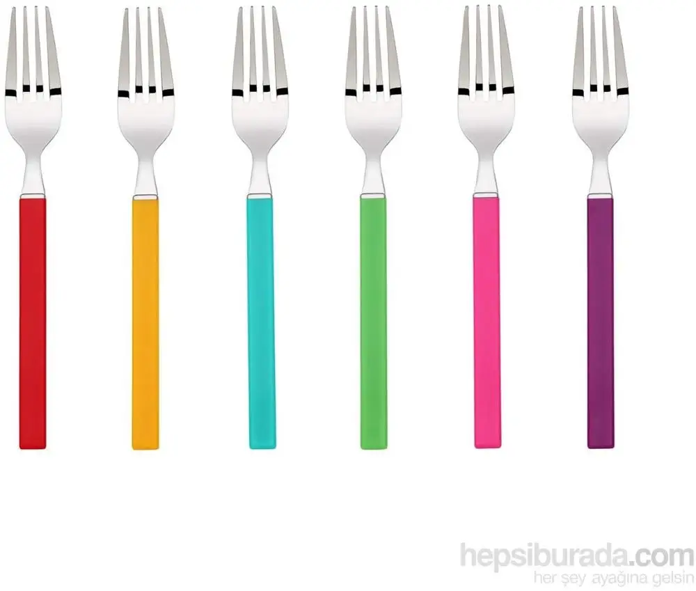 

Tantitoni Mixed Color Corner Six Person Dessert Fork Set