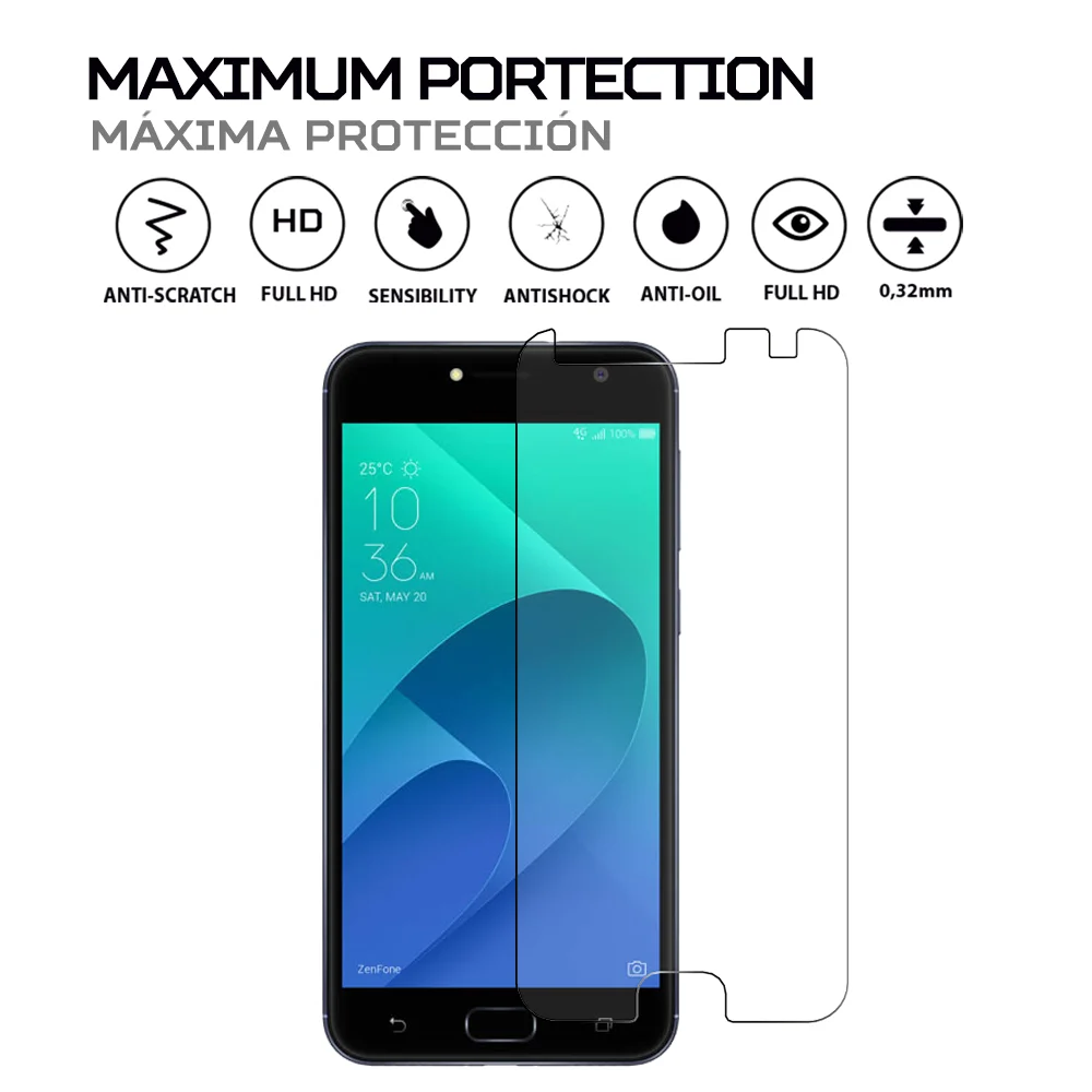 Защита для экрана Противоударная защита от царапин Совместимость с Asus Zenfone 4 Selfie