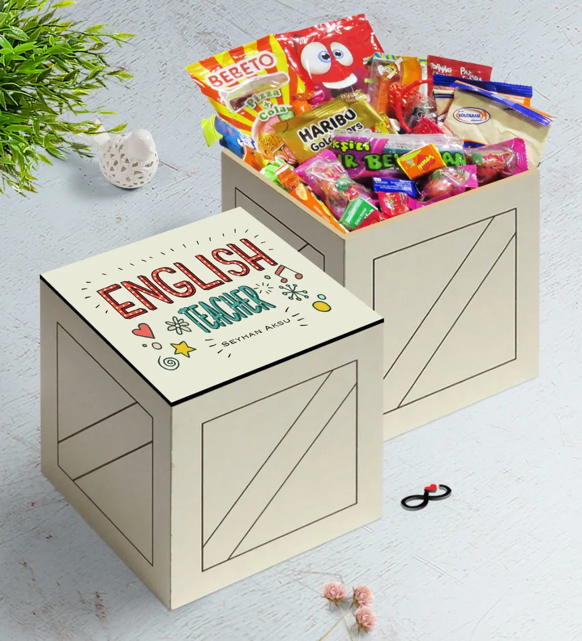 Персонализированные английский учитель в деревянной коробке Ностальгический