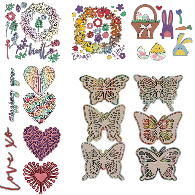 

Цветок круг ребенка с надписью «Miss You», «любящее сердце» корзина металлический Трафаретный вырубной штамп Скрапбукинг набор «сделай сам» д...