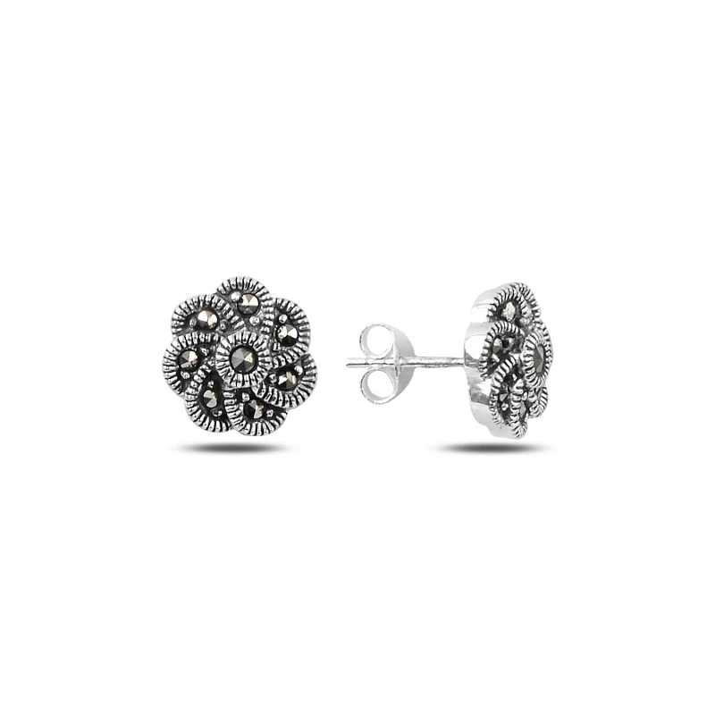 

Серебряные 925 пробы Серьги-ромашки из марказита