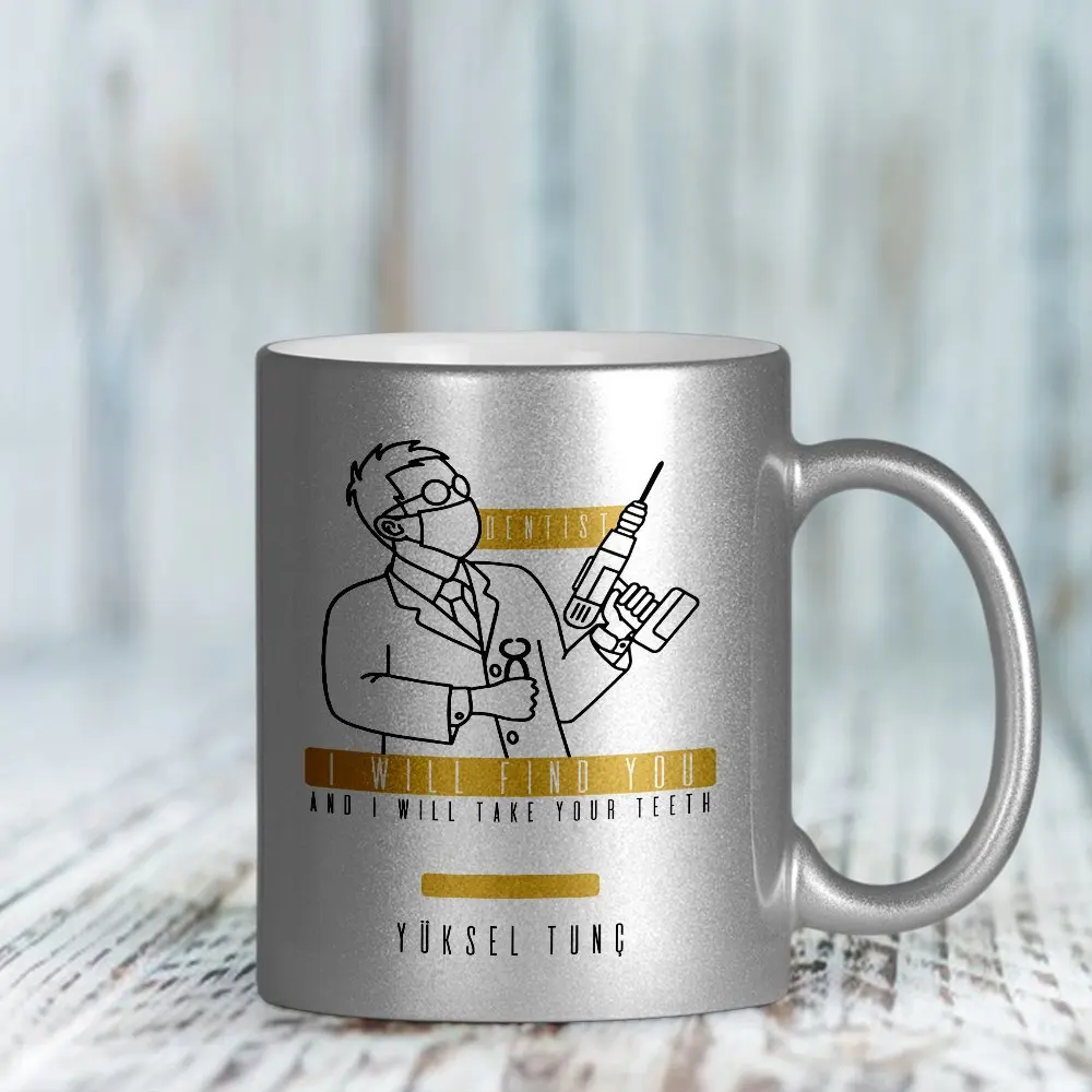 Персонализированная Серебряная позолоченная кружка для профессионального