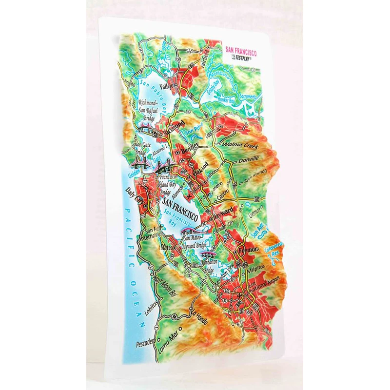 3D Карта Город САН-ФРАНЦИСКО 3Д Высокообъёмная панорама Рельефная Магнит На