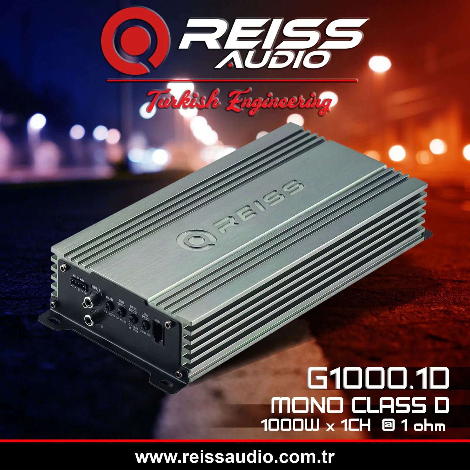 

RS-G1000.1D автомобильный усилитель 1 канал 1000 Вт 1 Ом