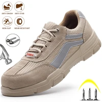 mens work shoes puncture proof safety shoes steel toe construction sneaker anti smashing anti static outdoor security shoes