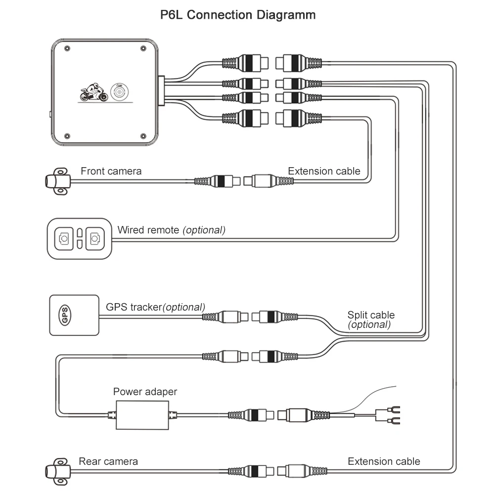 VSYS M6L P6L WiFi моторегистратор видеорегистратор для мотоцикла регистратора мото Камера на шлем Водонепроницаемый Full HD с двумя 1080P+720P