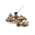 Медные турецкие Кофейные Наборы, Набор чашек для чая, эспрессо, анатолийский кофейные чашки для кофе по-арабски, кофейные чашки, набор 2 - (10 шт.), оттоманский чайный сервиз, Сделано в Турции