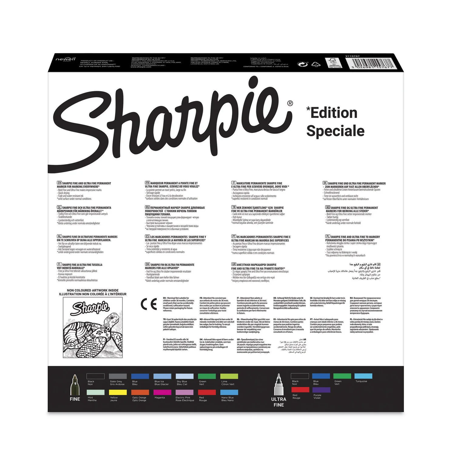 Набор маркеров перманентных Paper Mate Fine 2115767 Sharpie пулевидный пиш. наконечник 0.9мм