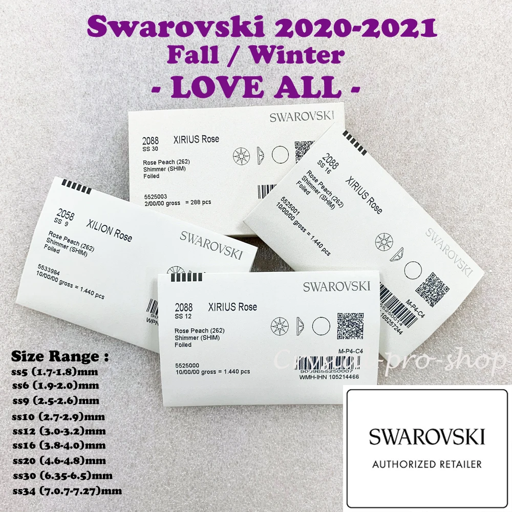 Розовый переливающийся персиковый мерцающий кристалл Swarovski ( ss5 ss30) (без горячей