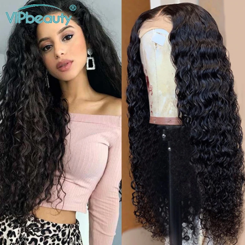 Глубокая волна человеческих волос парики для Для женщин предщипанный бесклеевой