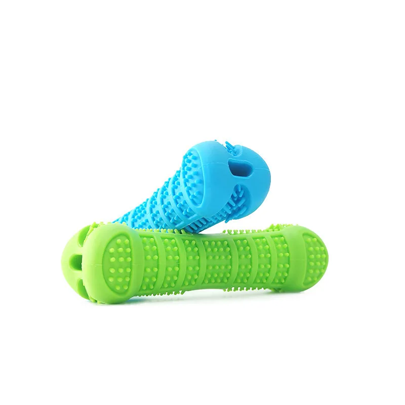 

2pc A-mazon hot selling Dog Chew Nontoxic Rubber Floatable Food Dispensing Pet bone silicone dog Toothbrush Treat Stick