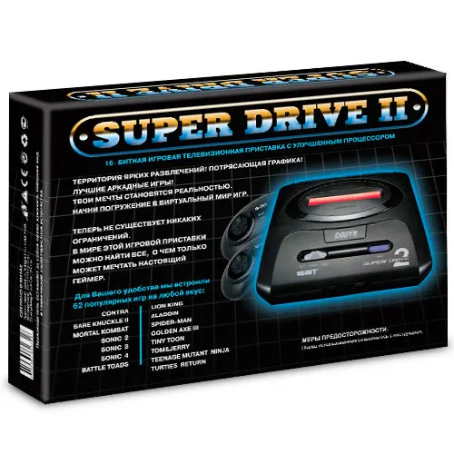 Игровая приставка 16bit Sega Mega Drive 2 Classic (62 игры) | Электроника