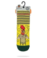 from turkey istanbul rooster chanticleer crow yellow green funny socket socks tight hosiery hose stocking happy cartoon socs