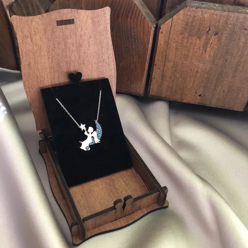 

Moon Fairy 925 Sterling Silver Necklace Women Girls Gift Jewelry Accessories Fashion Handmade Elegant Chain