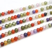 zirconia beads mix color faceted round shape 3mm jewelry making findings material for diy bracelet necklace earrings
