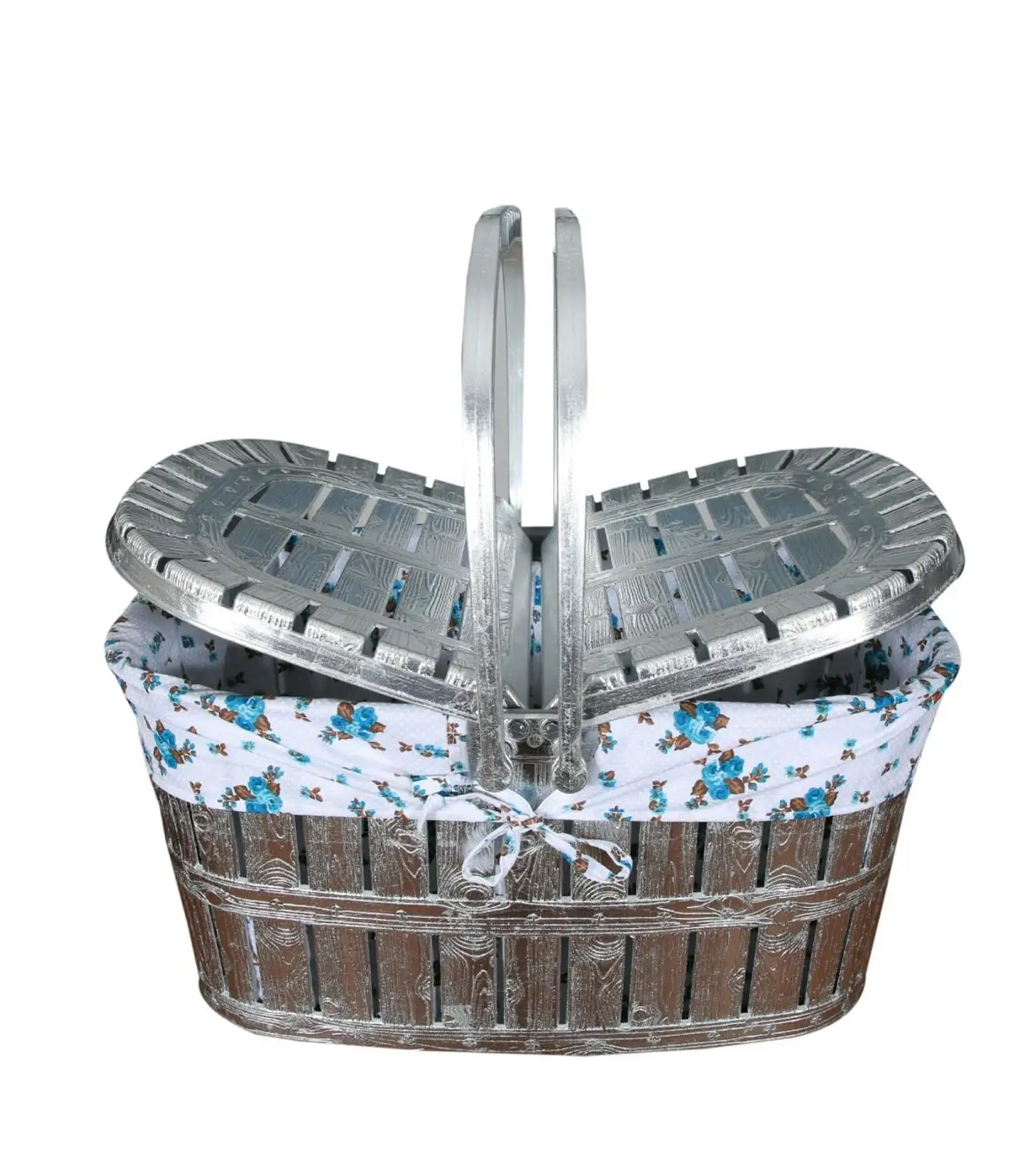 

Original Silver Leaf Straw Look Plastic Picnic Basket