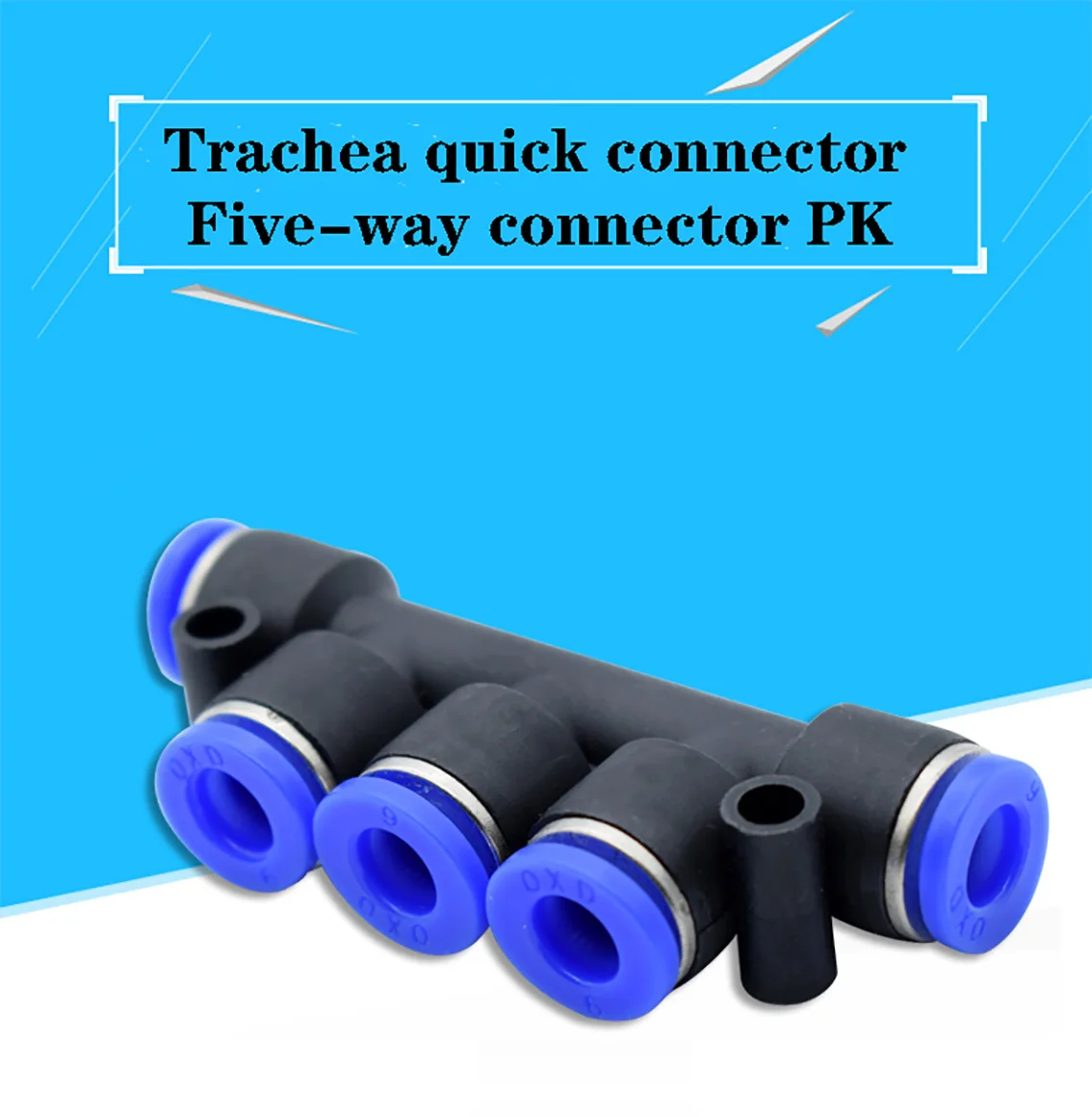 

2Pcs Plastic OD 4, 6, 8, 10, 12mm Pneumatic Adapters Fittings 5-Way Quick-Insertion Air Trachea Hose Plug In Transfer Connectors