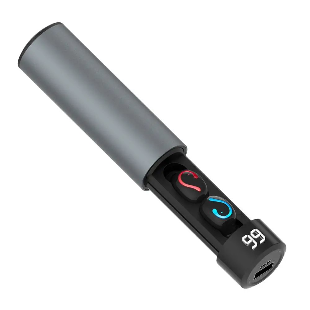 Наушники HBQ-Q67 Fire type TWS Bluetooth 5 0 с цифровым дисплеем 1500 ма/ч большая емкость 3D стерео