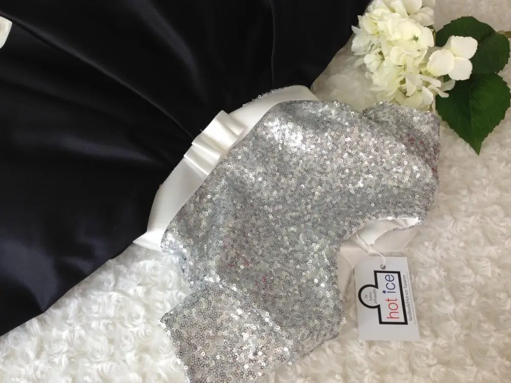 

Hotice Design Girls Kids Gray Black Princess Dress Party Birthday Wedding Sequined Dress Kids Clothing