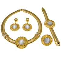 jewelry sets for women gold bracelet earrings necklace simple brazilian style design banquet wedding accessories h00231