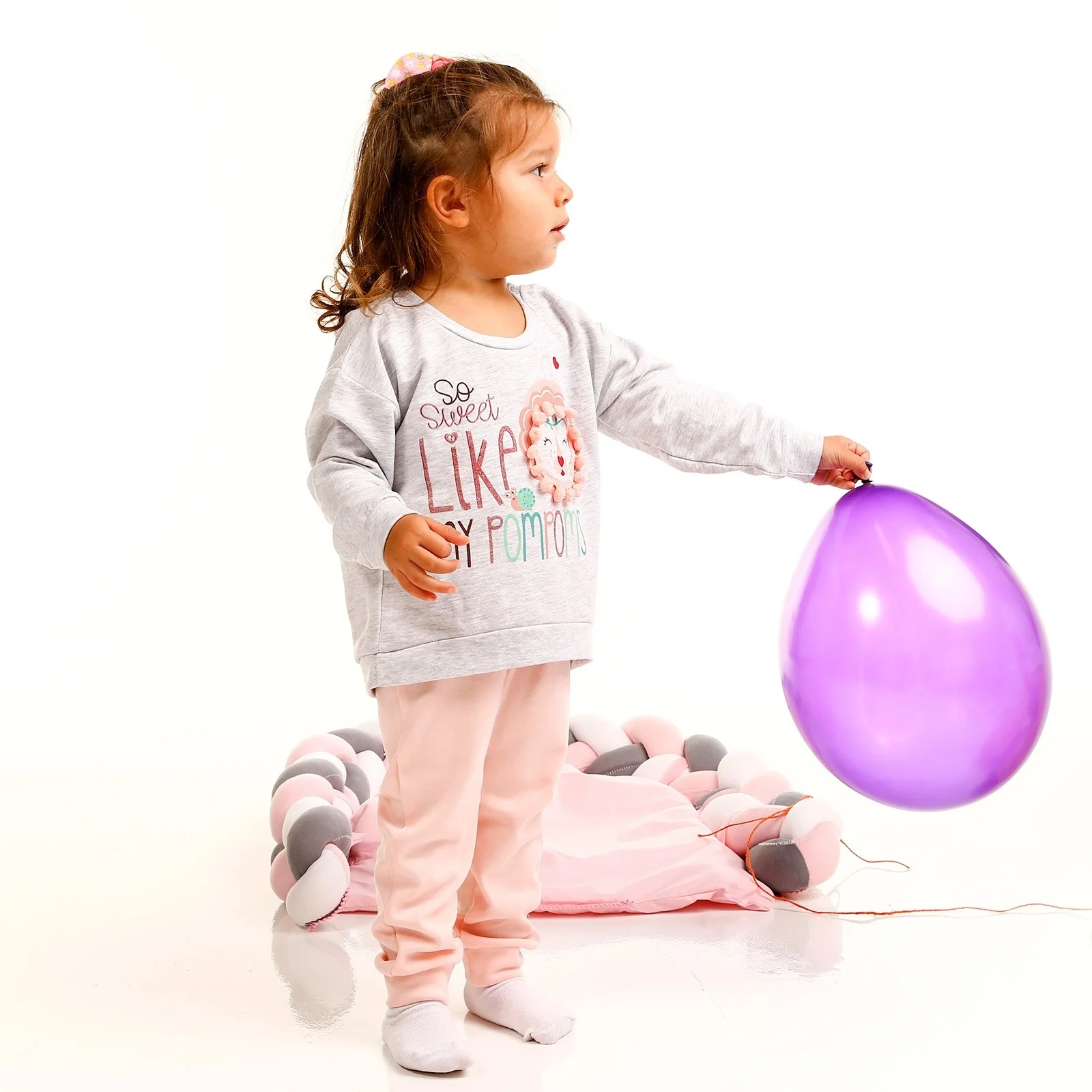 Ebebek Fisher Price/милый спортивный костюм с помпонами для маленьких девочек| |