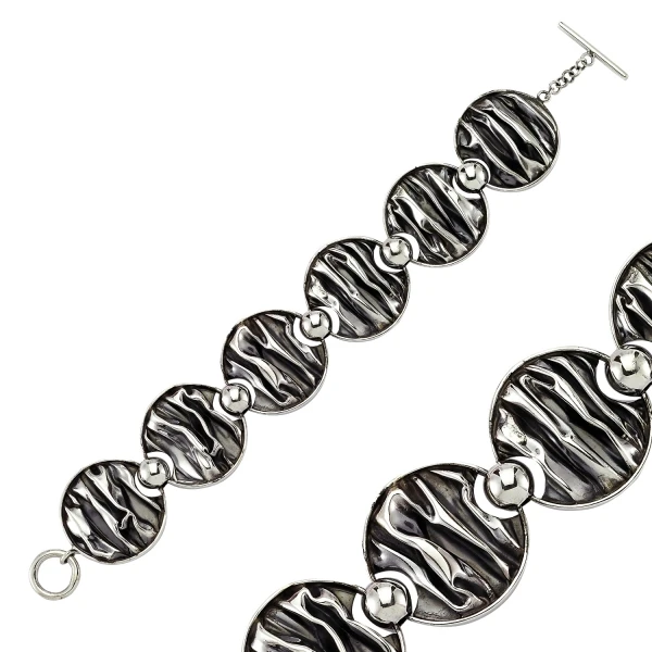 

Silver 925 Sterling Sterling Wrinkled Bracelet