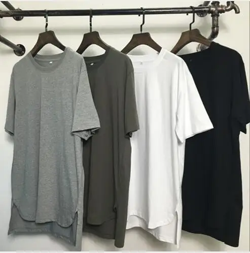 Kanye West удлиненная футболка мужская летняя с изогнутым подолом В Стиле Хип-Хоп