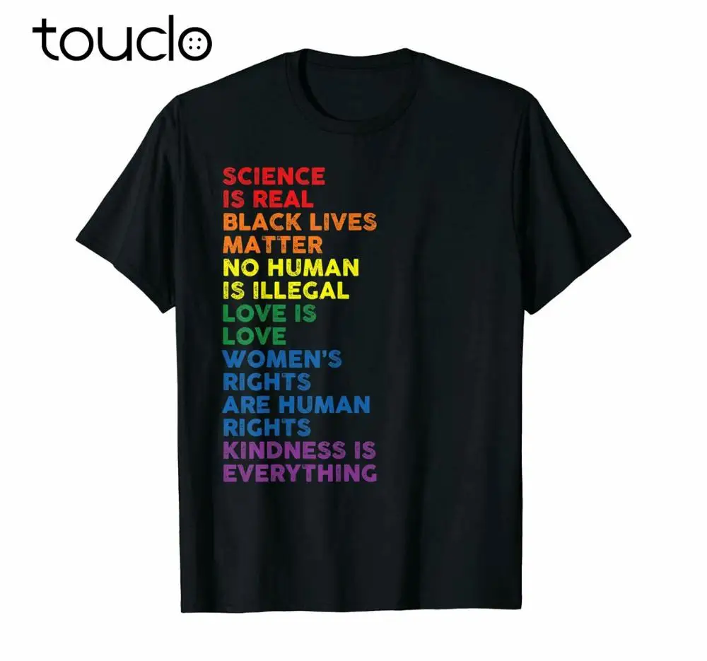 

Science Is Real Black Lives Matter LGBT Pride T-Shirt FullSize S-6XL Vintage Tee