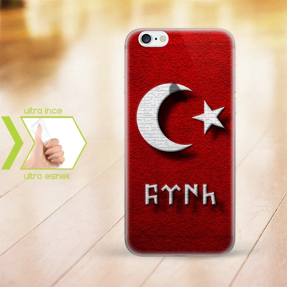IPhone 6 тонкий прозрачный силиконовый чехол для телефона (Göktürkçe турецкий Yazısı-2) |