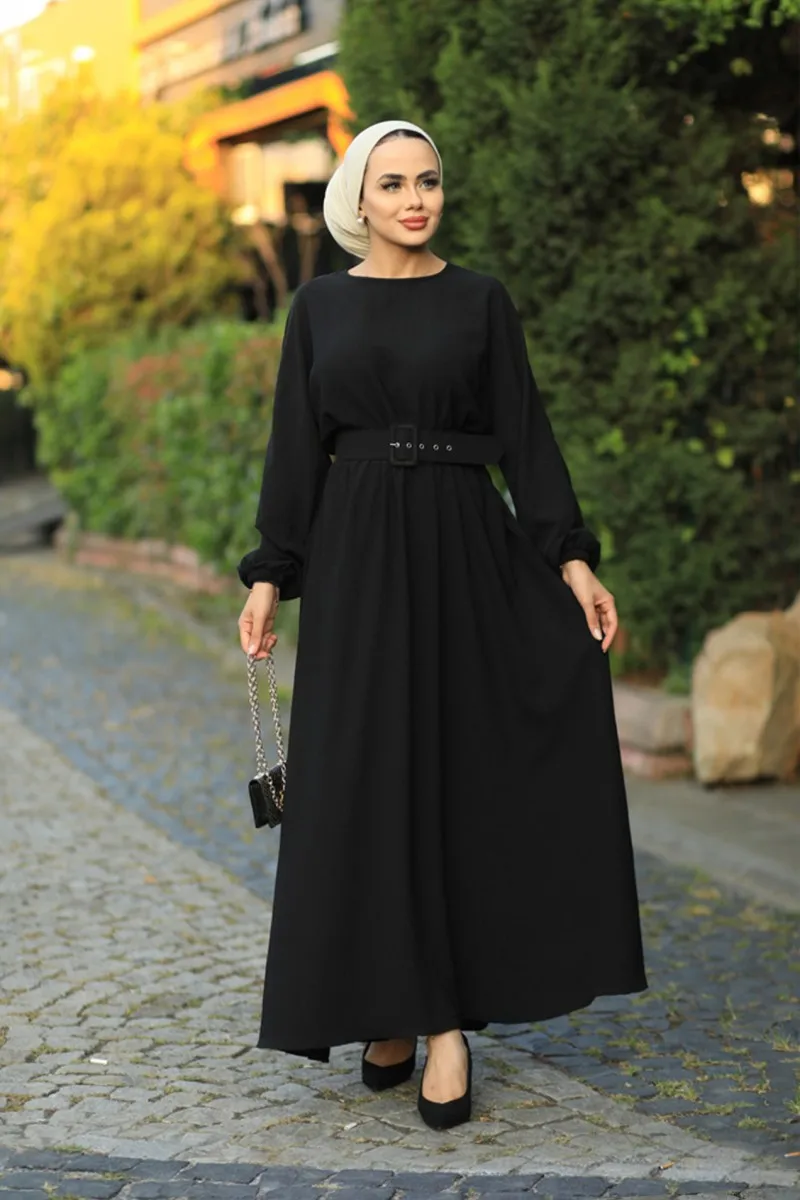 Мусульманское женское платье с резиновой талией, европейская одежда, халат, женское платье, мусульманская абайя, Турецкая одежда, марокканс...