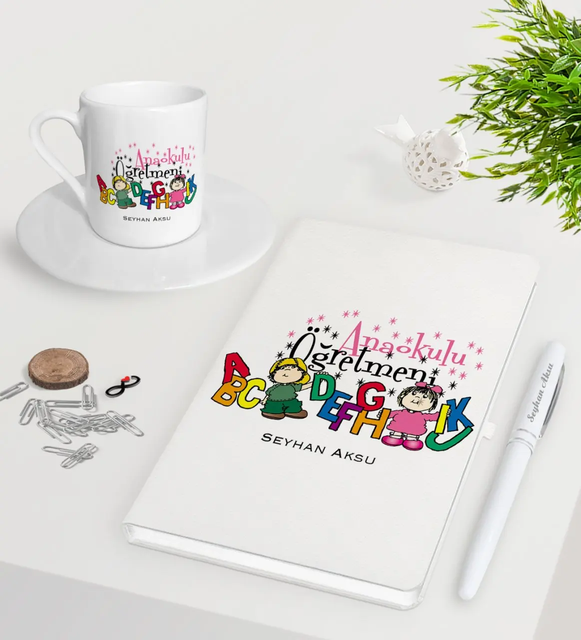 

Персонализированный детский сад учительницы белая ручка для записной книжки чашка для кофе по-турецки набор-4