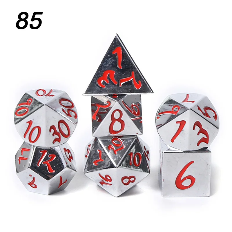 Chengshuo игральные кости DND Металл РГП набор многогранных подземелья и дракон d20 8 синий настольные игры цинковый сплав Цифровой узор в кости