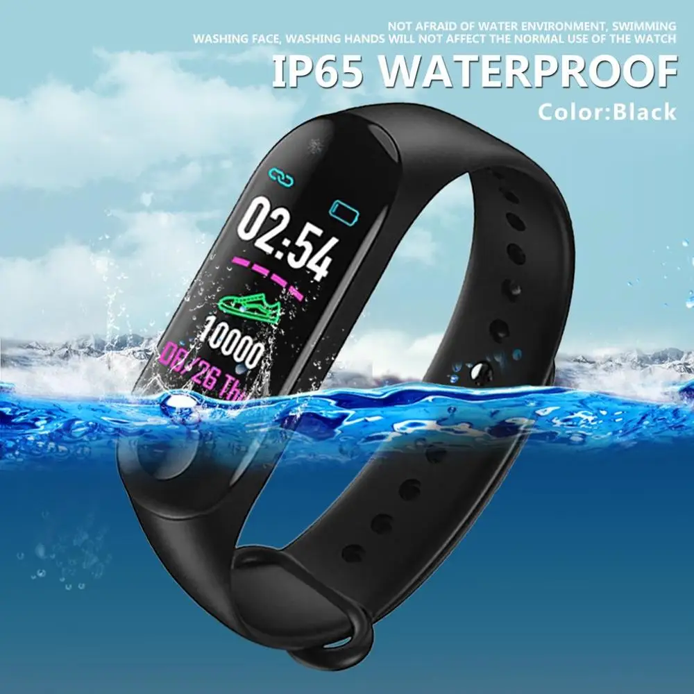 M3Plus Smart Heart Rate Monitor Wristband Pedometer Call Reminder Message Push Neutral Silicone Waterproof Sleep Monitoring | Красота и