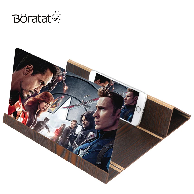 

12-дюймовый планшетофон с усилителем экрана 3D HD, складной антизапотевающий кронштейн для видеосъемки