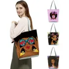 Популярная Сексуальная черная дизайнерская сумка с рисунком Африканской девушки, повседневные Экологичные многоразовые сумки для покупок для продуктов, Женская Повседневная Сумка-тоут