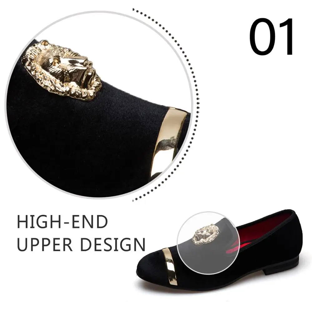 MEIJIANA New Fashion Gold Top Metal Toe Men Velvet Loafers Dress Shoes Italian Mens Handmade | Обувь
