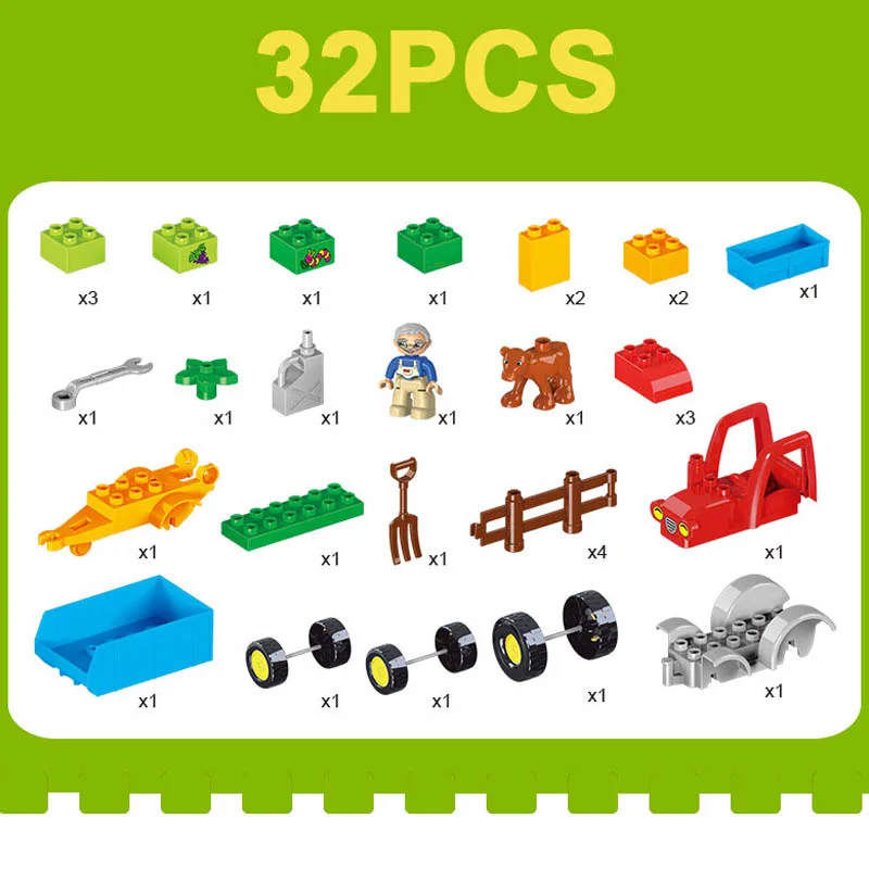 

32Pcs Kids Toys Big Particle Building Block Set children Educational Bricks Gift creative Birthday gifrts For Kid Baby Toy