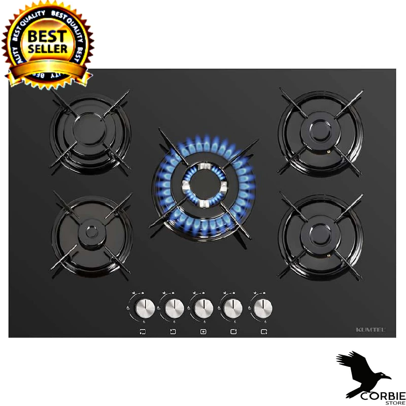 

Kumtel Black Built-in 5 Cooker Cooker with Natural Gas Wok
