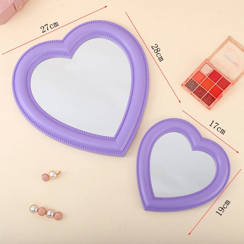 

INS Pink Love Mirror Desktop Makeup Mirror Wall Mounted Dual-Use Vanity Mirror Girl Room Wall Decoration Heart-Shaped Mirror